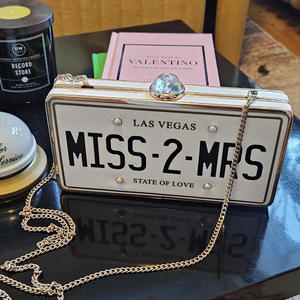 Aldo Miss-2-Mrs License Plate Clutch